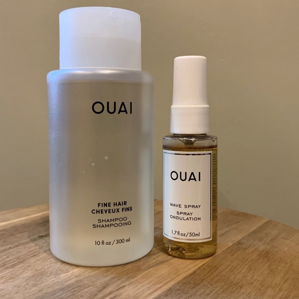 OUAI Bundle: Shampoo for Fine Hair and Wave Spray